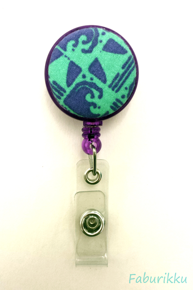 Abstract Print Purple Clip-On Badge Reel