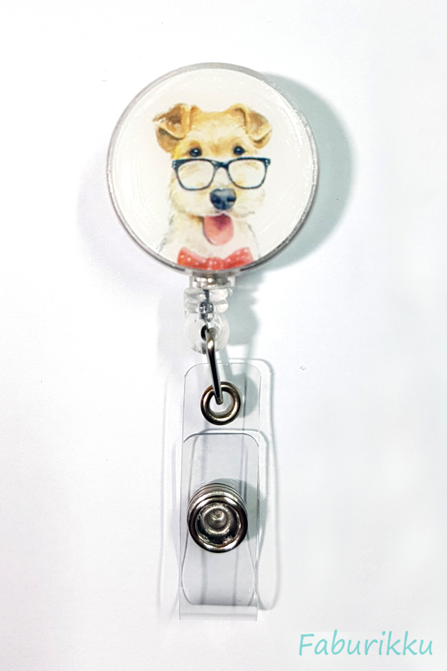 Animal Dog Specs Clip-On Badge Reel