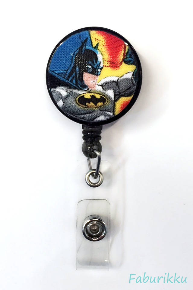 Batman Black Clip-On Badge Reel