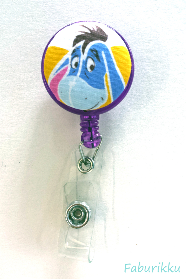Eeyore Purple Head Clip-On Badge Reel