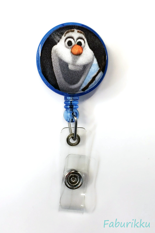Frozen Olaf Blue Clip-On Badge Reel