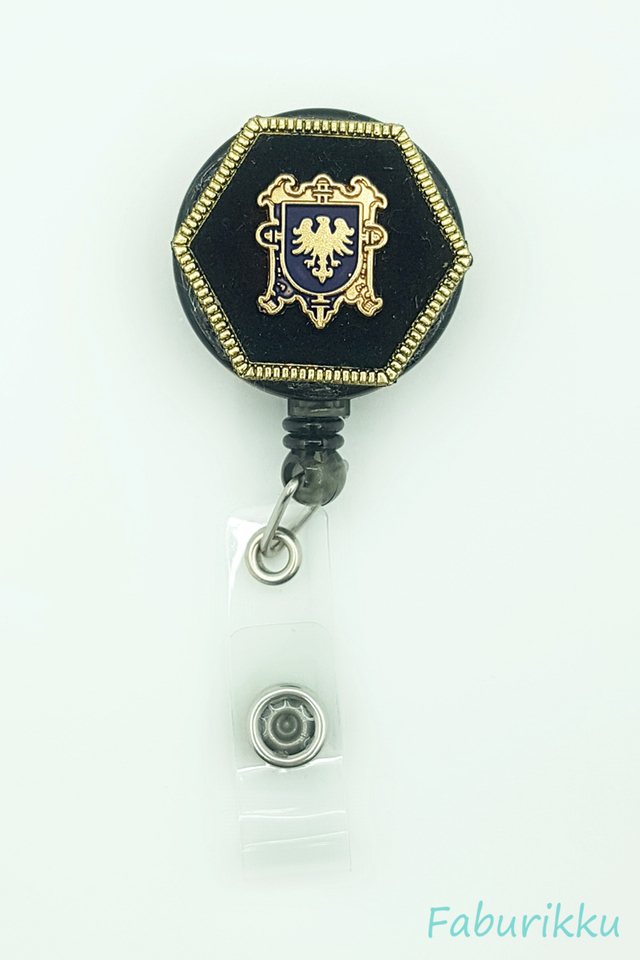 Icon Hexagon Black Clip-On Badge Reel