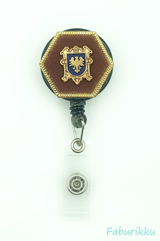Icon Hexagon Brown Clip-On Badge Reel