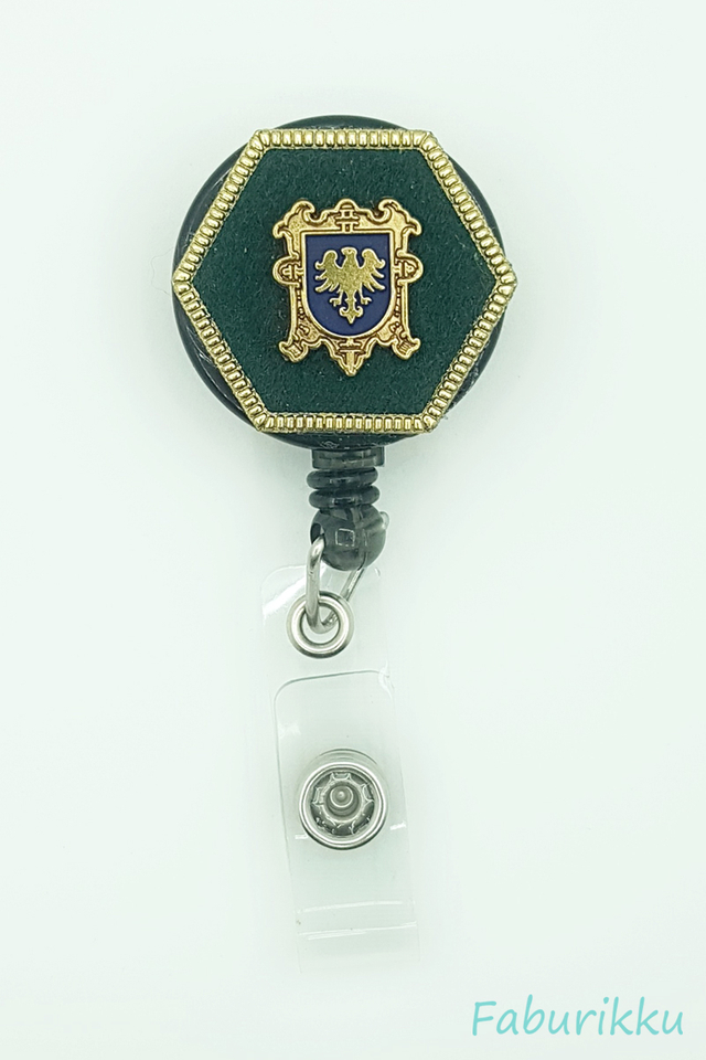 Icon Hexagon Green Clip-On Badge Reel