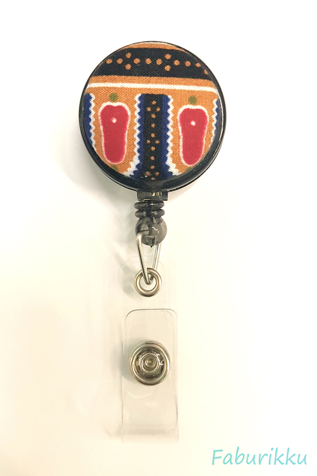 Kebaya Print Collar Clip-On Badge Reel