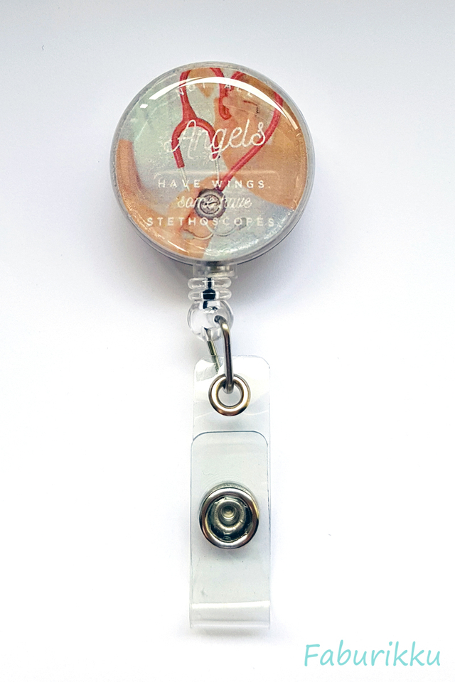 Quotes Nurse Angels Clip-On Badge Reel