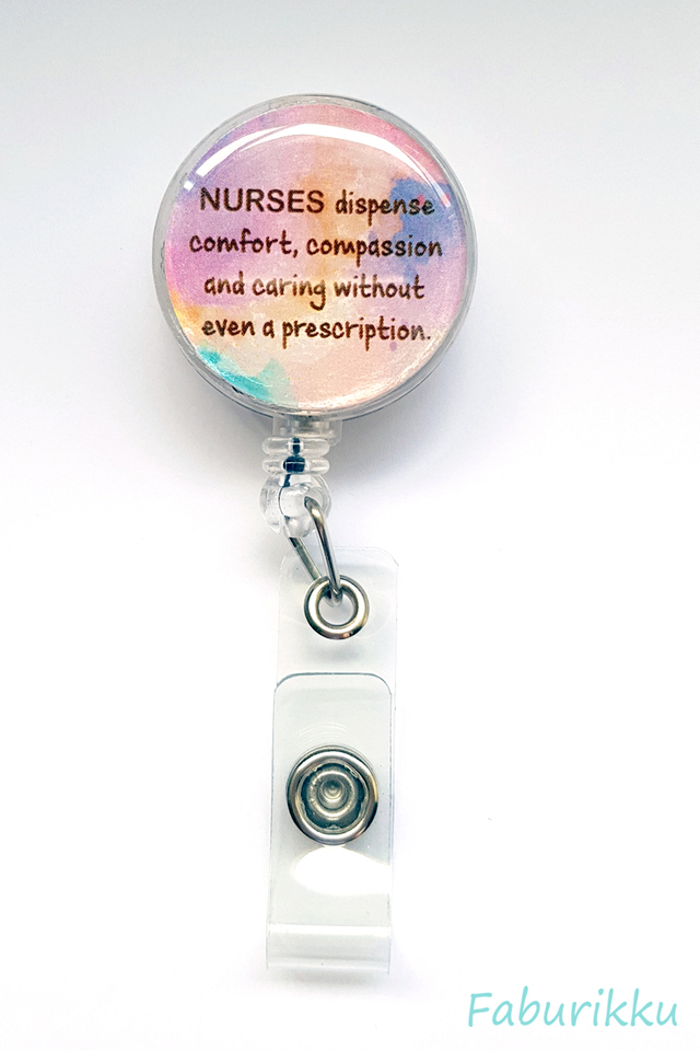 Quotes Nurse Pastel Clip-On Badge Reel