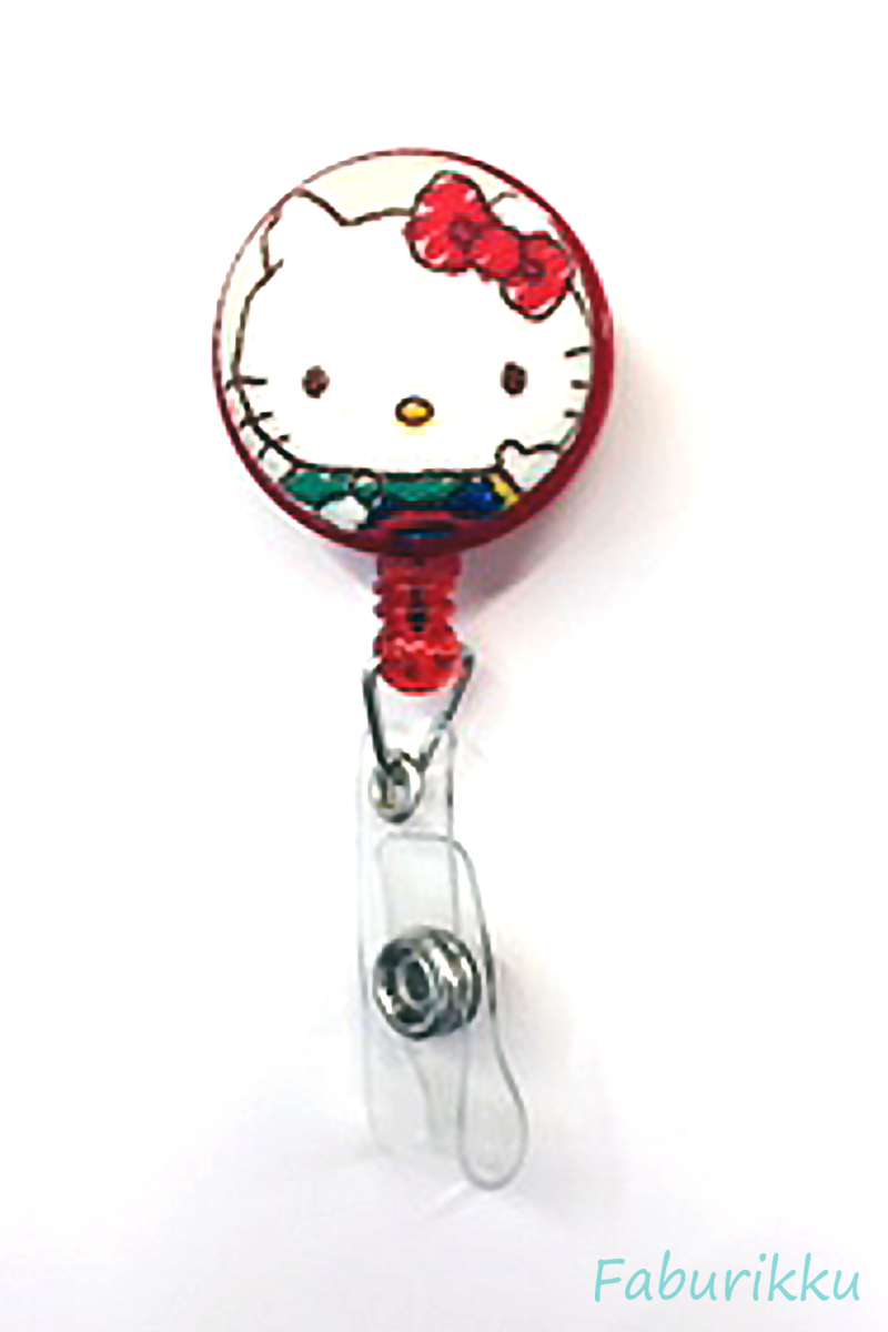 Hello Kitty Red Sketch Clip-On Badge Reel