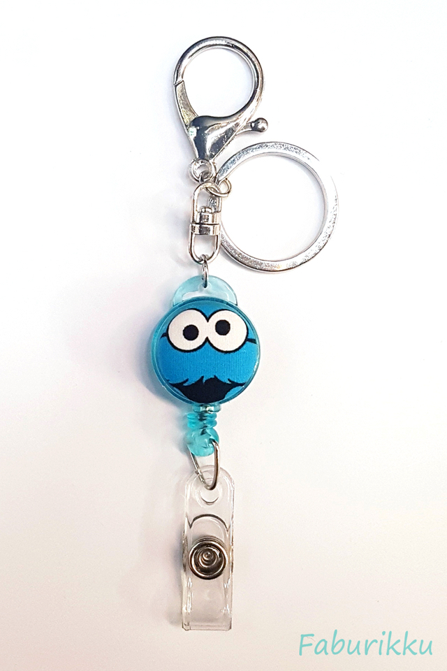 Cookie Monster Blue Hook-On Badge Reel 
