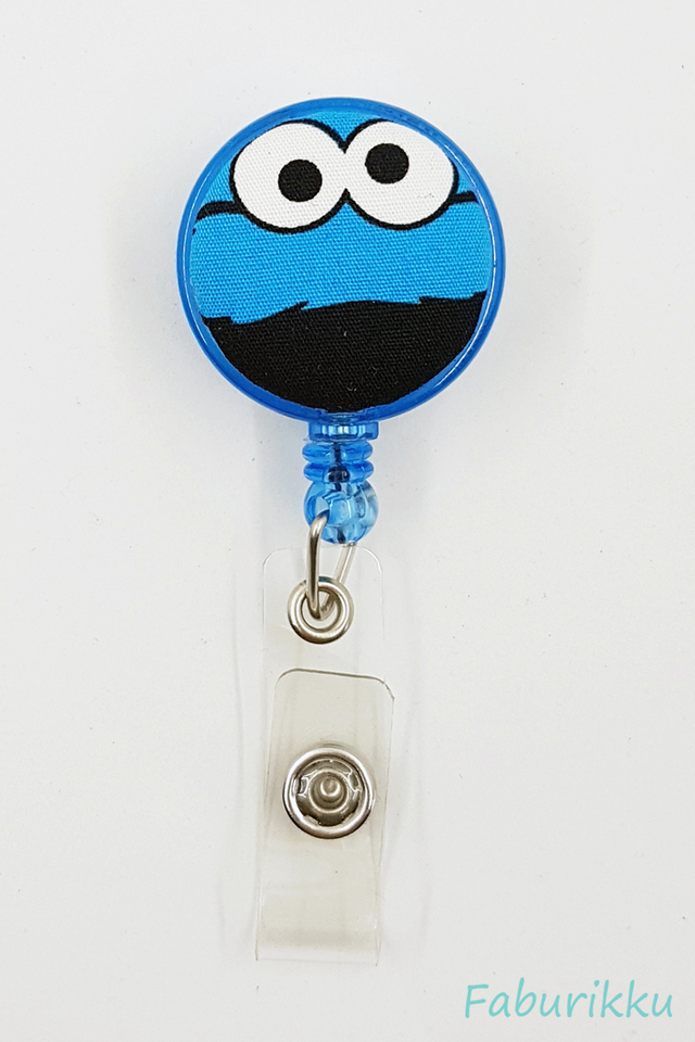 Cookie Monster BlueMouth Clip-On Badge Reel