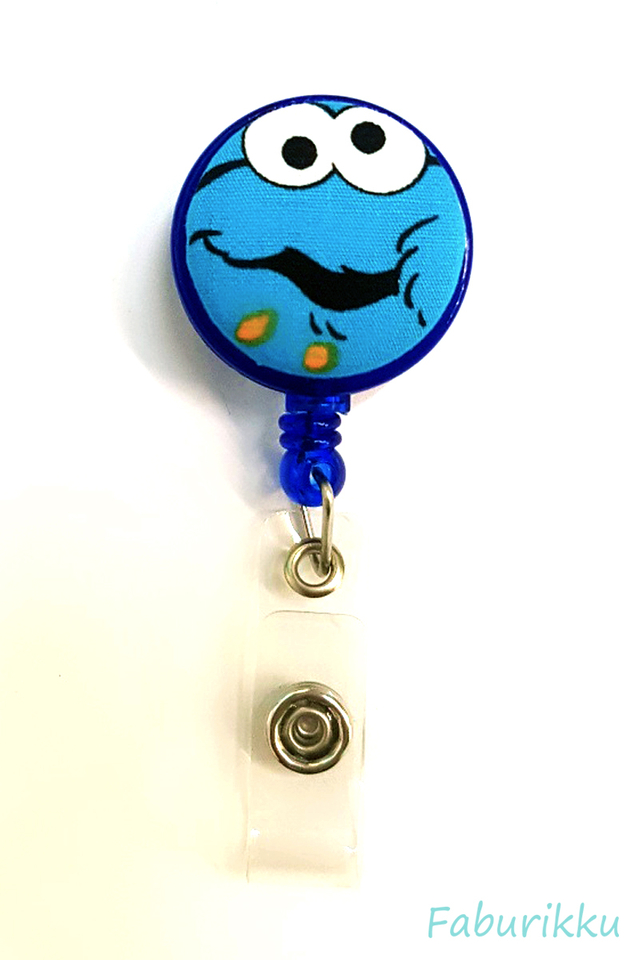 CookieMonster Navy Crumbs Clip-On Badge Reel