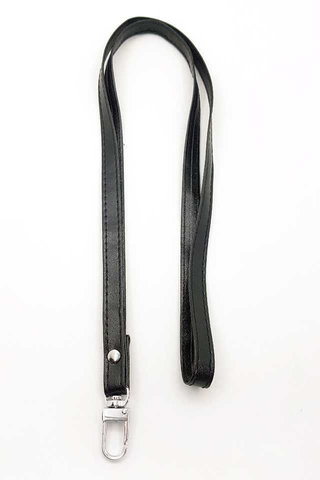Black Side Stitch Deluxe Lanyard