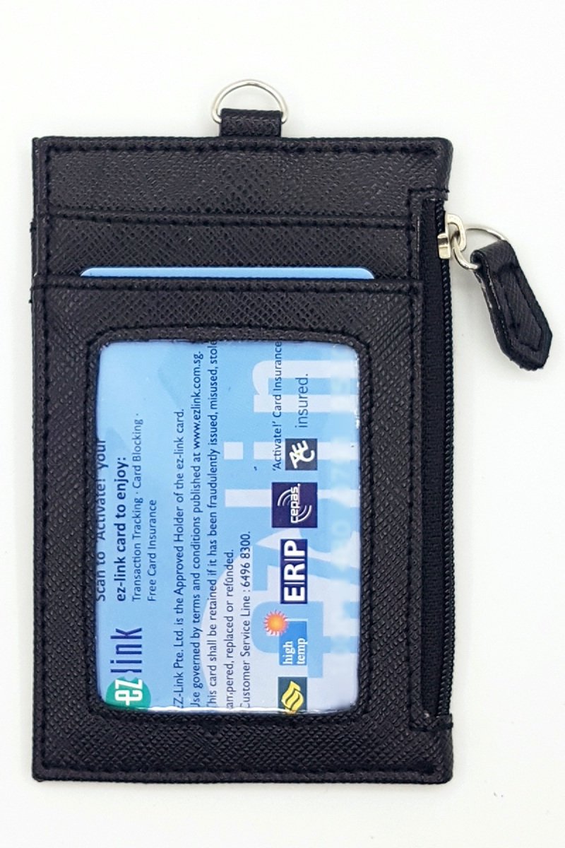 Black Zip Cardholder With Duo Colour Lanyard Set