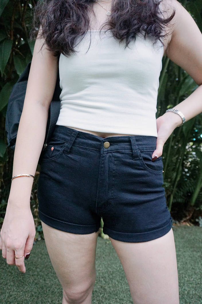 Roll up cheap denim shorts