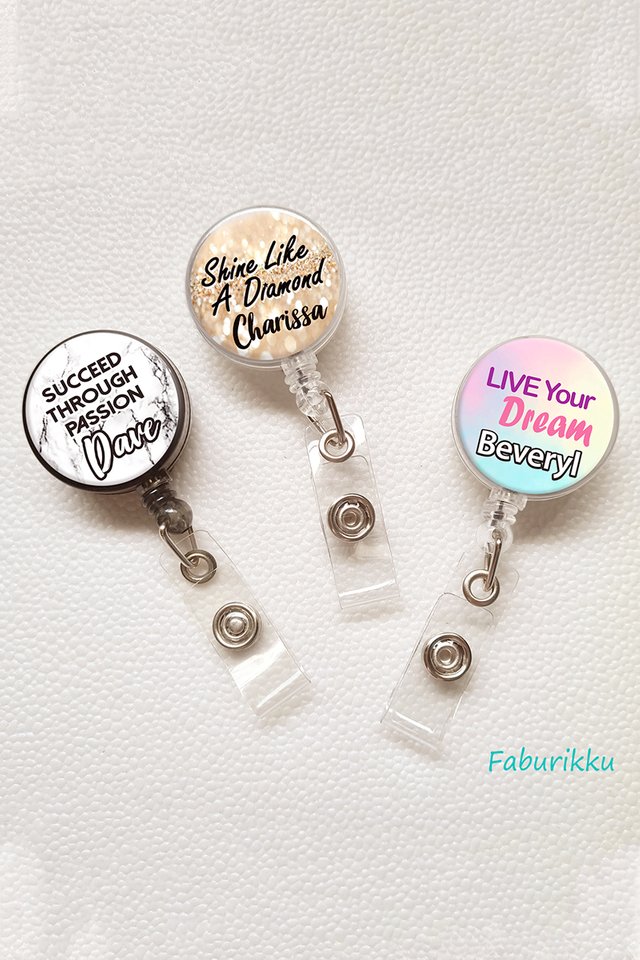 Personalise Motivate Quotes Badge Reel (Clip-on) 